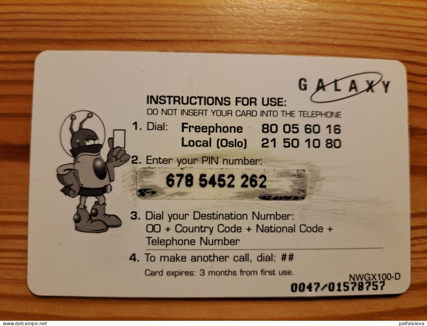 Prepaid Phonecard Norway, Galaxy - Norway