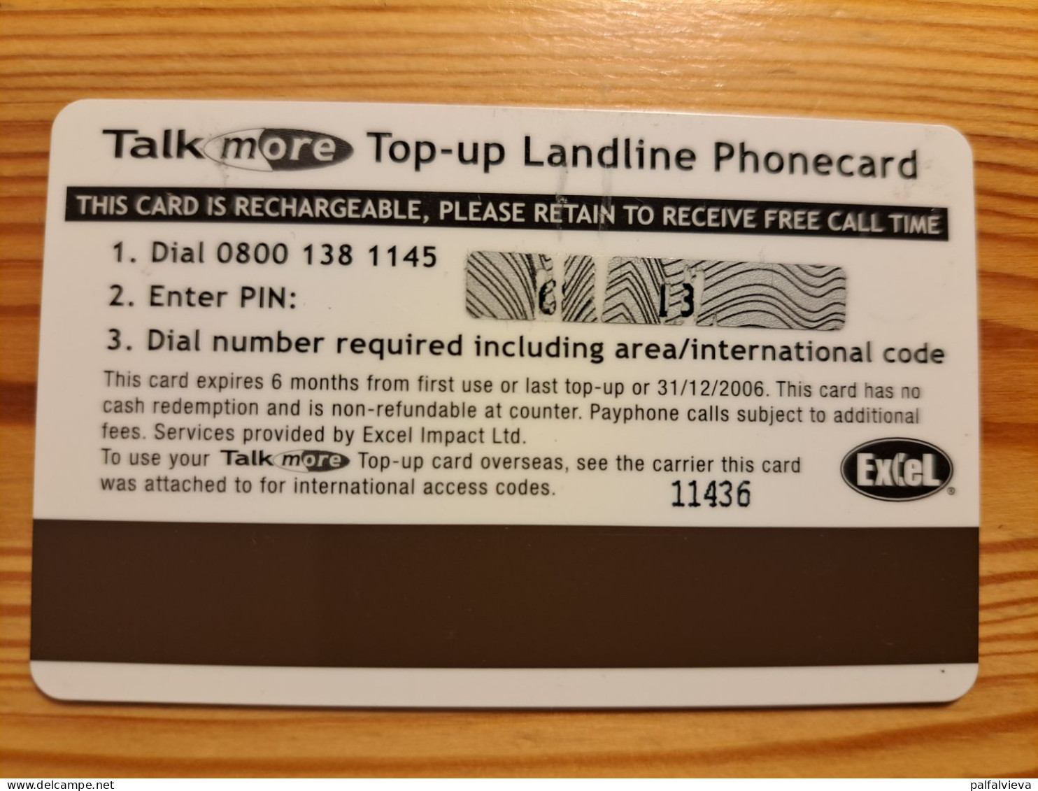 Prepaid Phonecard United Kingdom, ExCel, Talk More - Emissions Entreprises