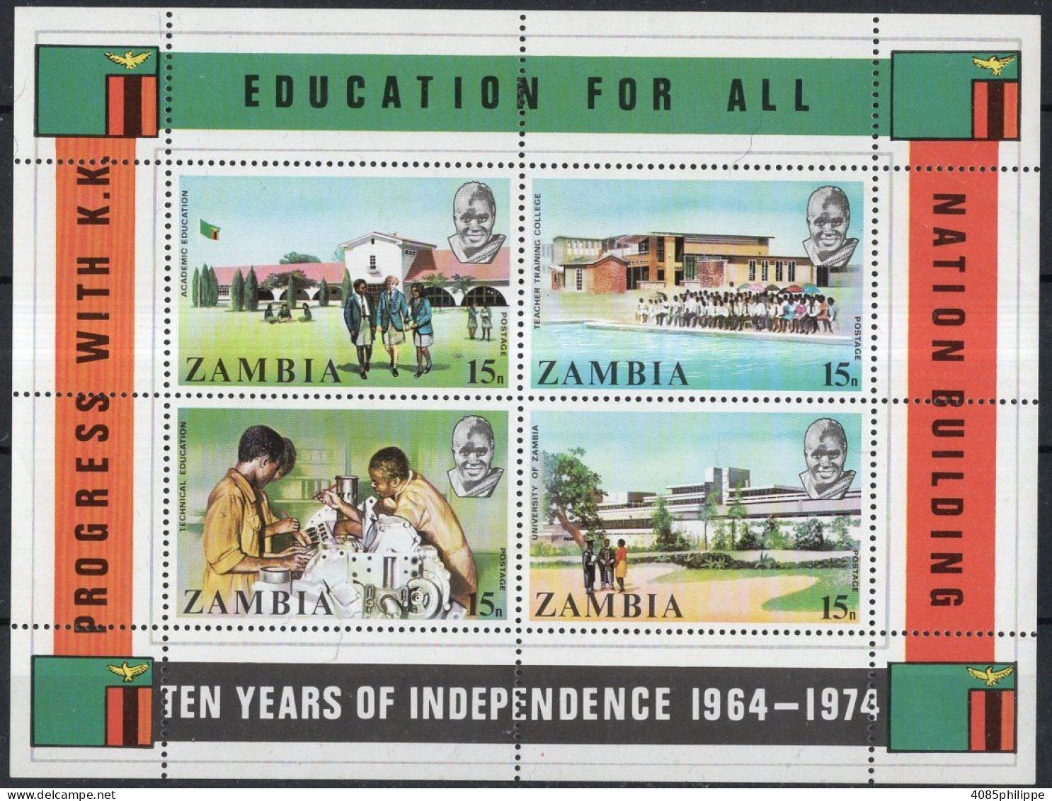 ZAMBIE Bloc-feuillet N°3** Neuf Sans Charnière TB Cote : 12.00€ - Zambia (1965-...)