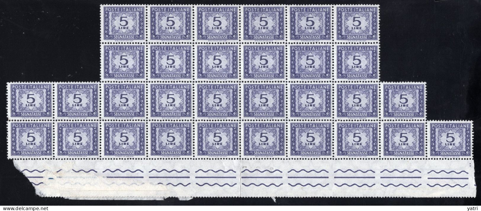 Italia (1962) - Segnatasse, 5 Lire Fil. Stelle 4° Tipo, Gomma Arabica, Sass. 111/II ** - Postage Due