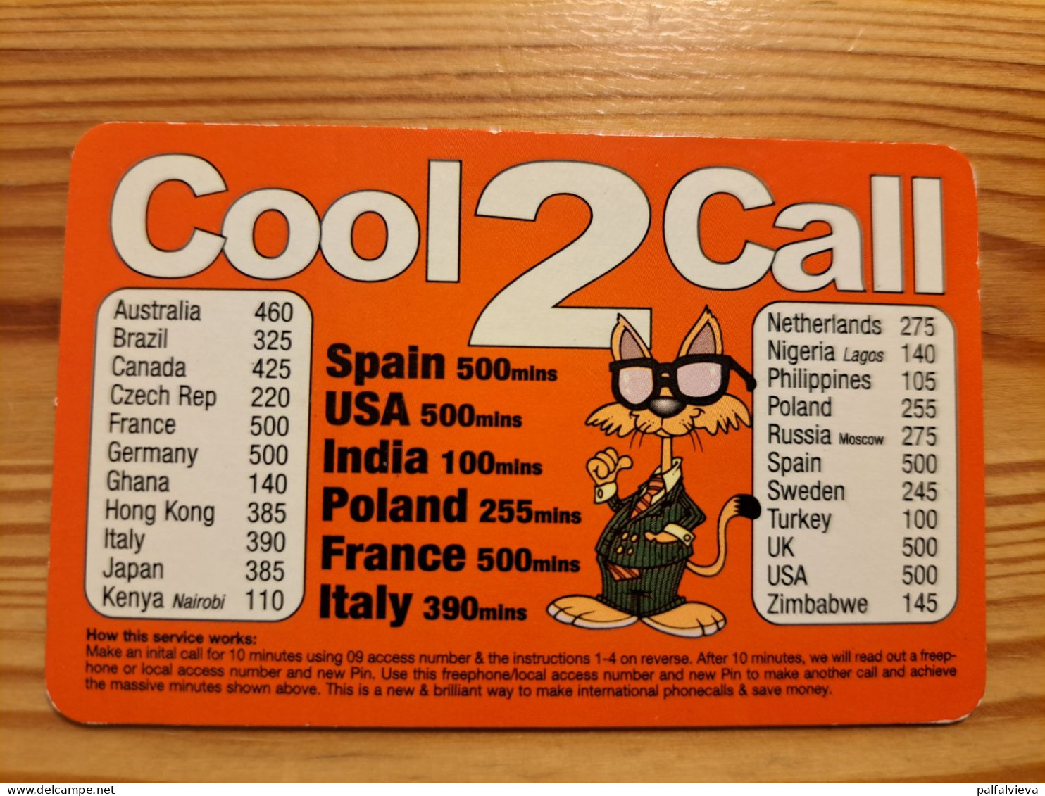 Prepaid Phonecard United Kingdom, Cool 2 Call - Emissions Entreprises