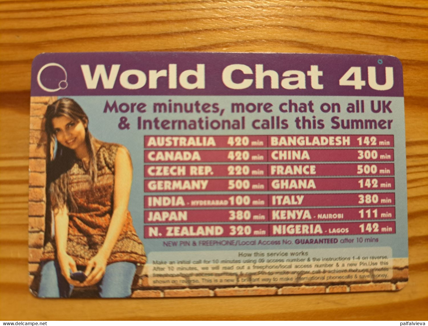 Prepaid Phonecard United Kingdom, World Chat 4 U - Woman - Bedrijven Uitgaven