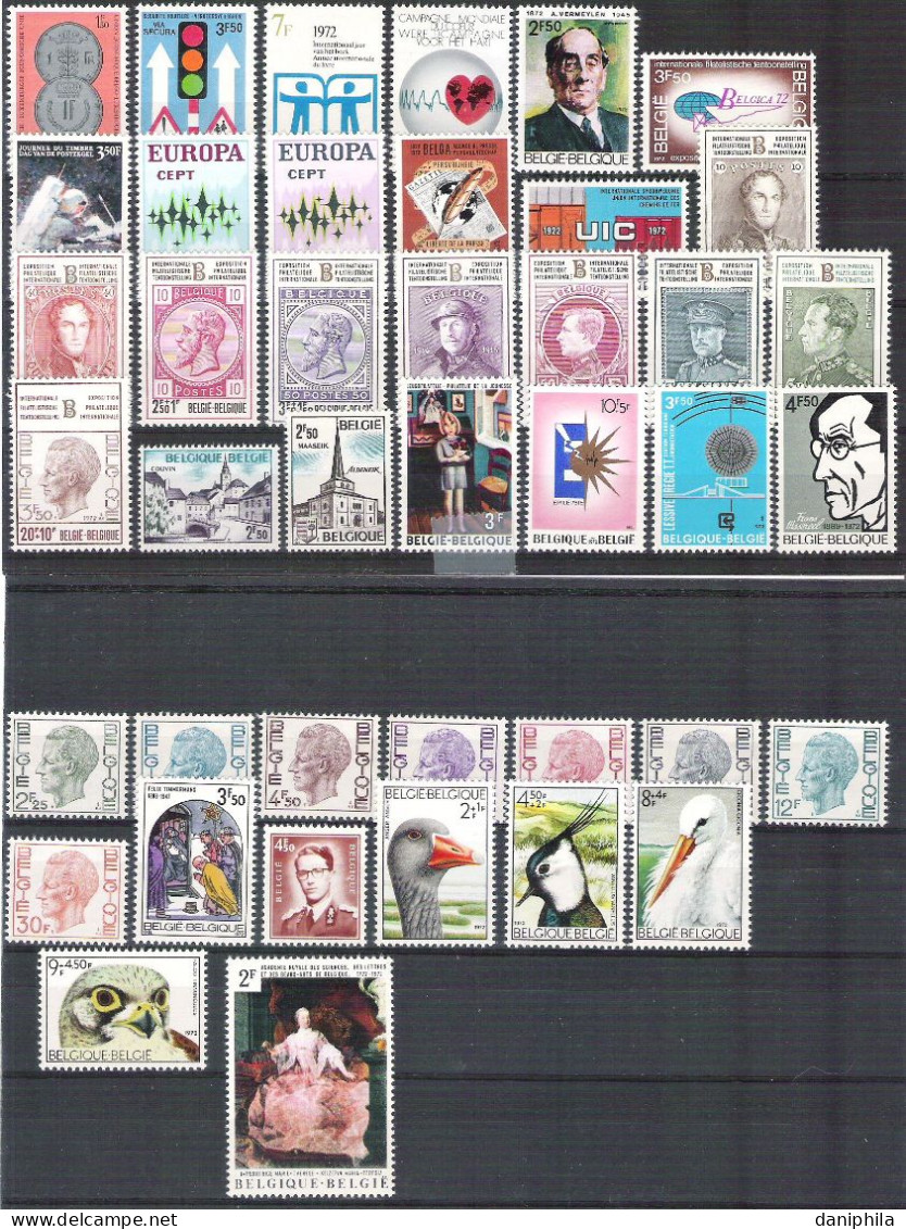 BELGIQUE Annee Complete 1972** 41 Valeurs**  C.O.B. = 22,50 Euro - Volledige Jaargang