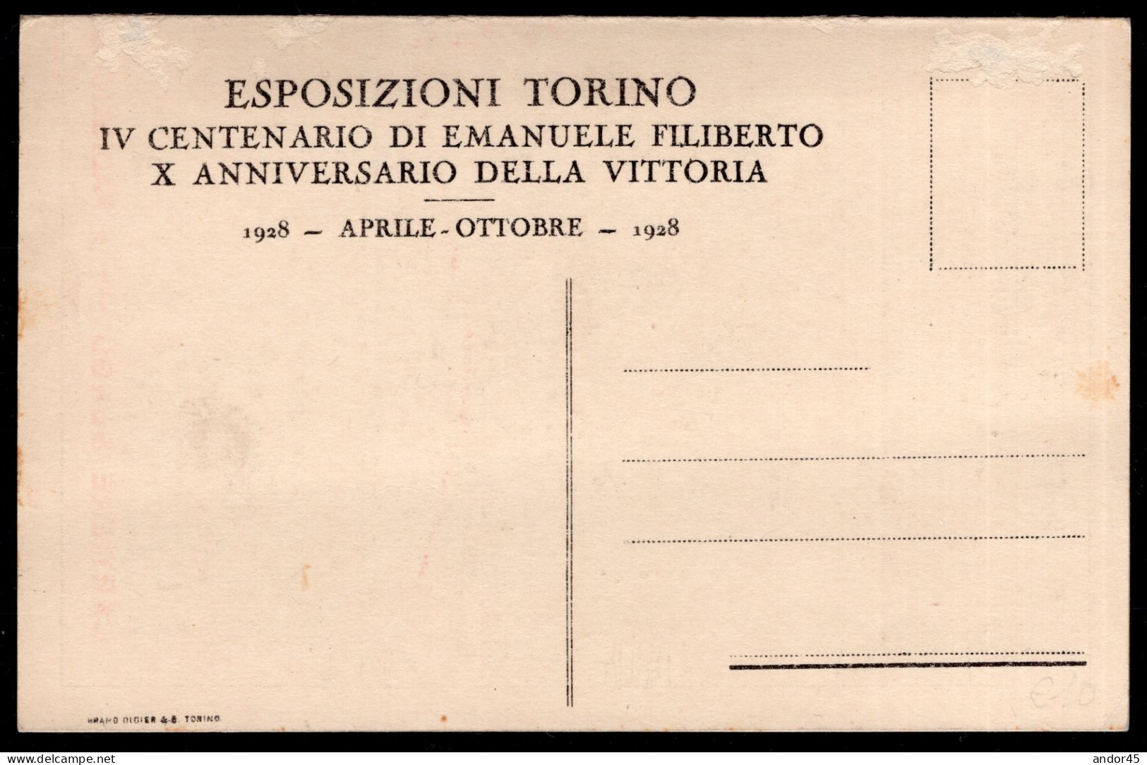 1928 ESPOSIZIONE TORINO NUOVA CARTOLINA CON RAPRESENTALA PIANTA DELL'ESPOSIZIONE OFFERTA IN OMAGGIO DALLE CARTIERE BURGO - Maximum Cards