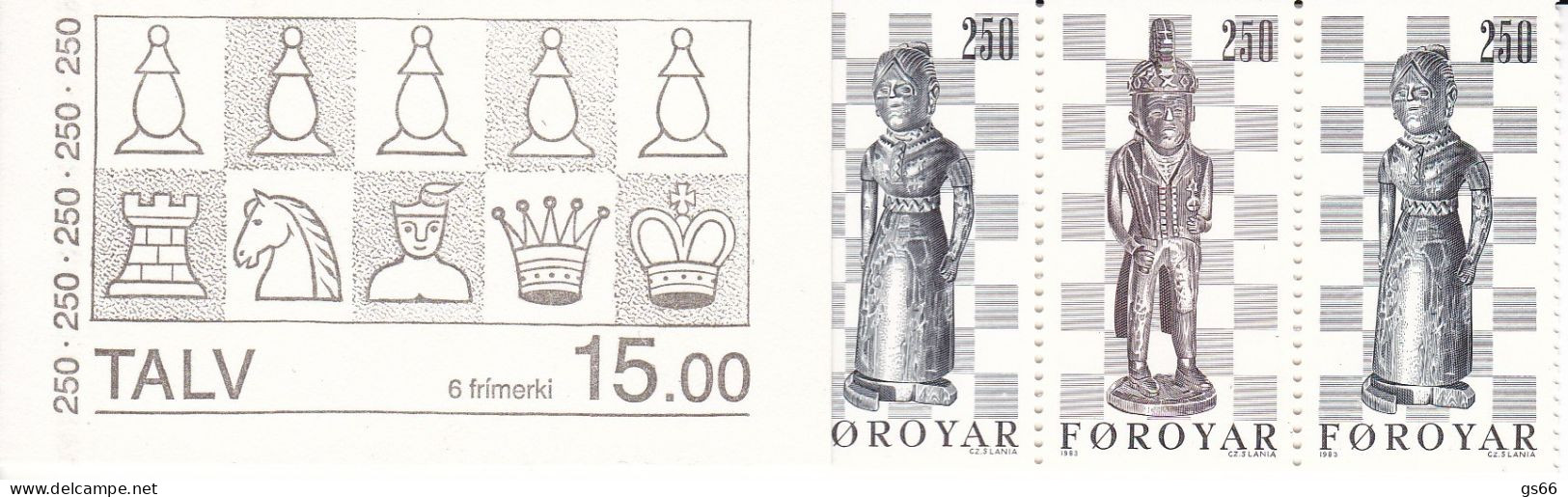Färöer, 1983,  82/83 Schachfiguren, MH 1, Markenhefft, Booklet,  MNH ** - Färöer Inseln
