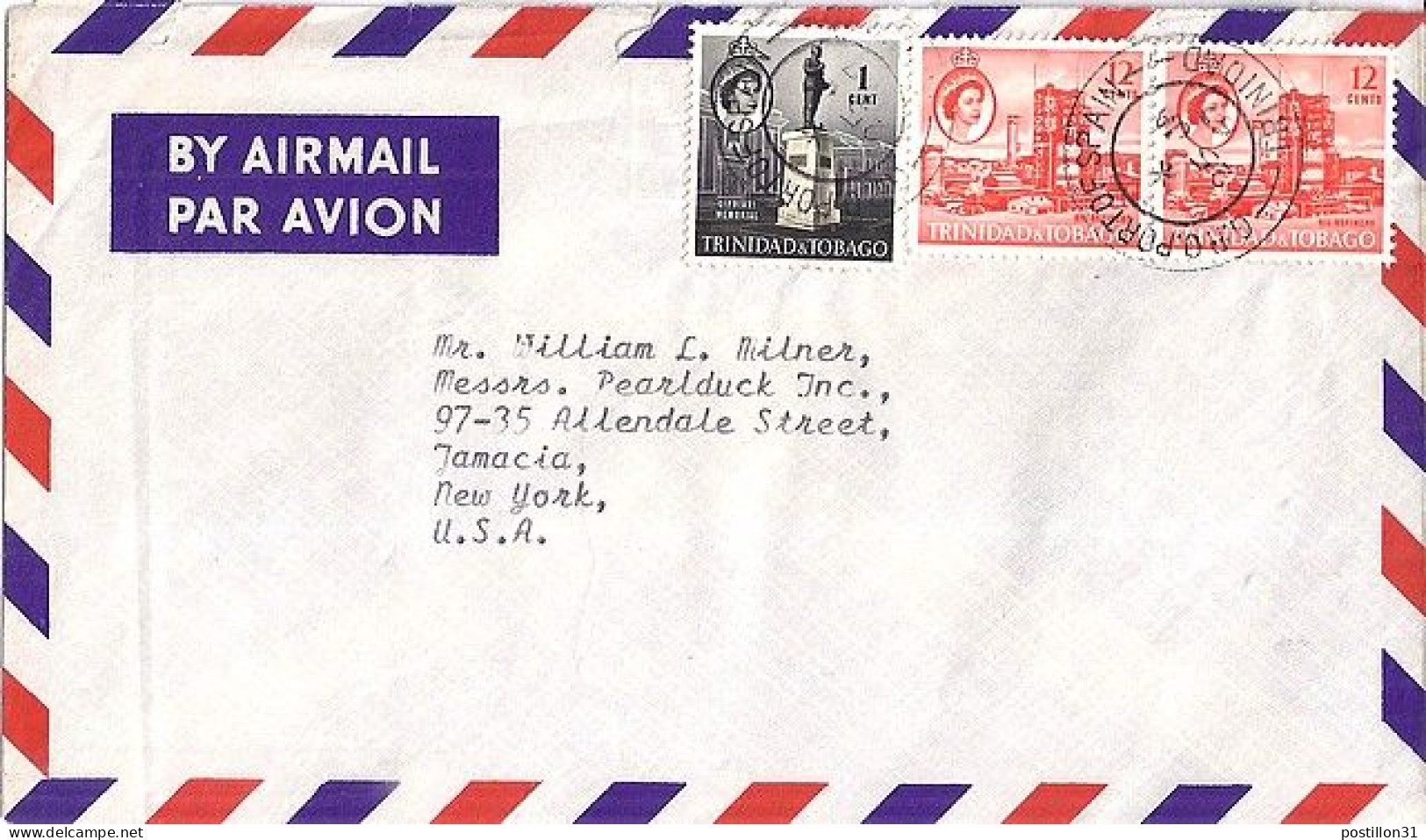 TRINIDAD & TOBAGO N° 176/182x2 S/L. DU 25.8.67  POUR LES USA - Trinidad & Tobago (...-1961)