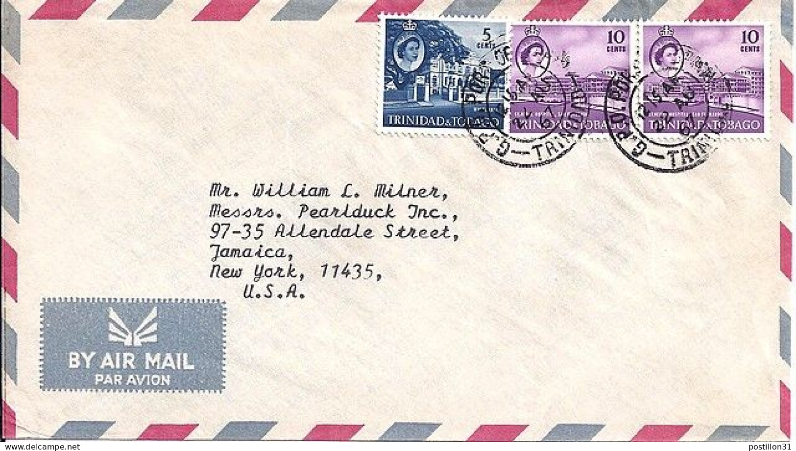 TRINIDAD & TOBAGO N° 178/181x2 S/L. DU 22.8.67 POUR LES USA - Trinidad & Tobago (...-1961)