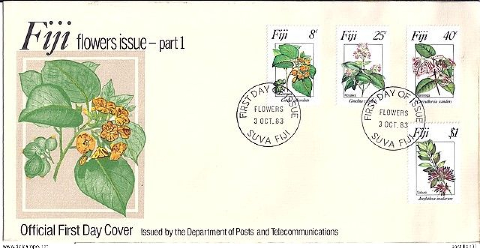 FIDJI N° 488/489/490/491 S/L. DU 3.10.83  - Fiji (...-1970)