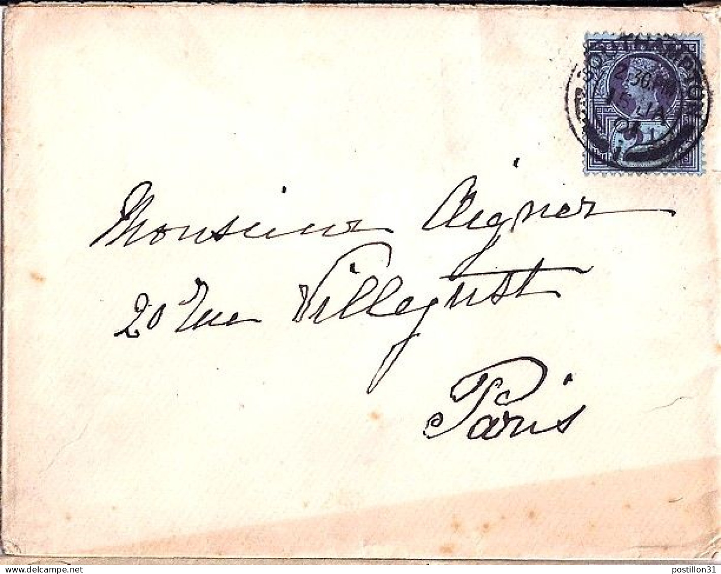 GRANDE BRETAGNE N° 95 S/L. DE SOUTHAMPTON/15.1.01 POUR LA FRANCE - Briefe U. Dokumente