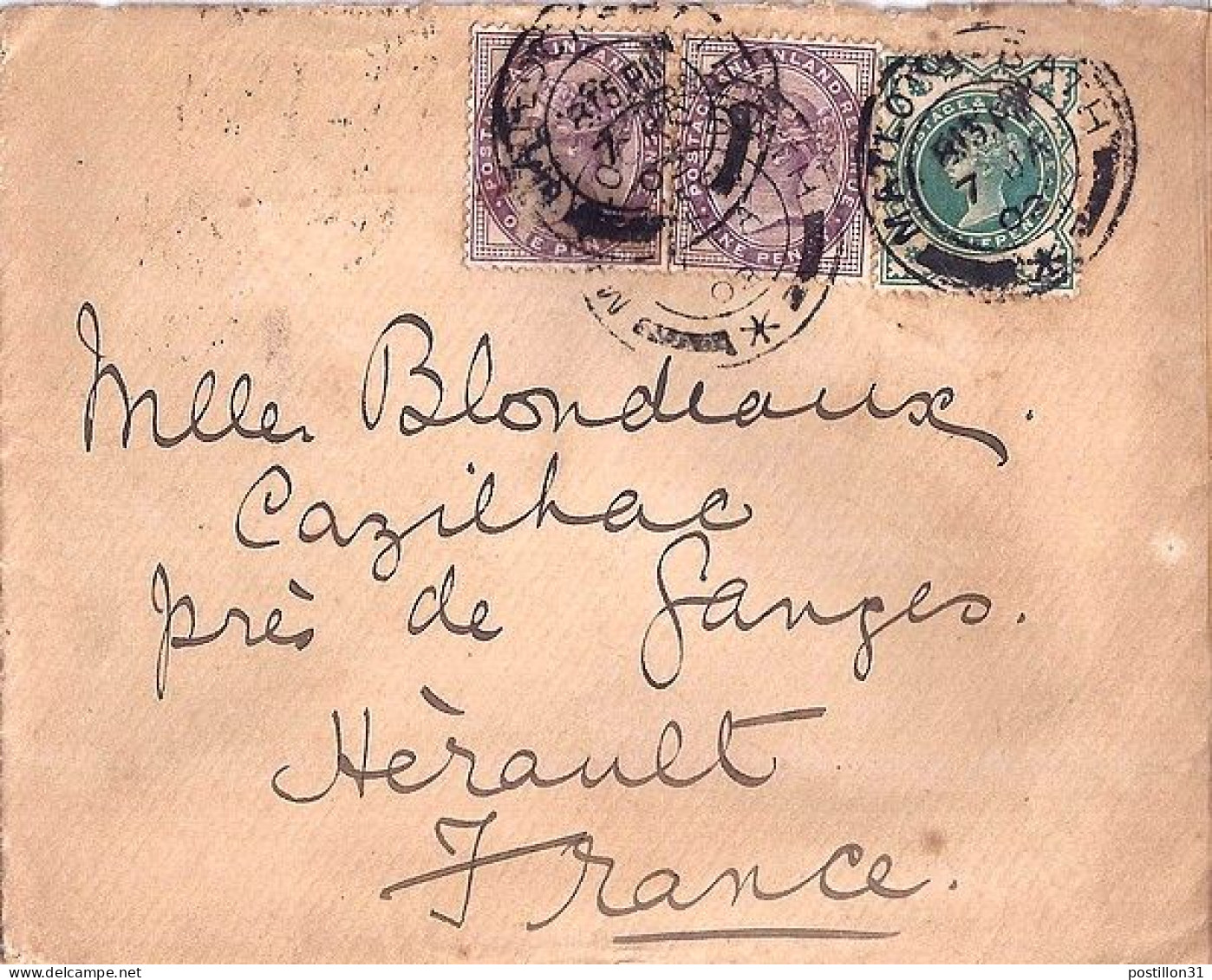 GRANDE BRETAGNE N° 92/73x2 S/L. DE LONDRES/7.1.02 POUR LA FRANCE - Covers & Documents
