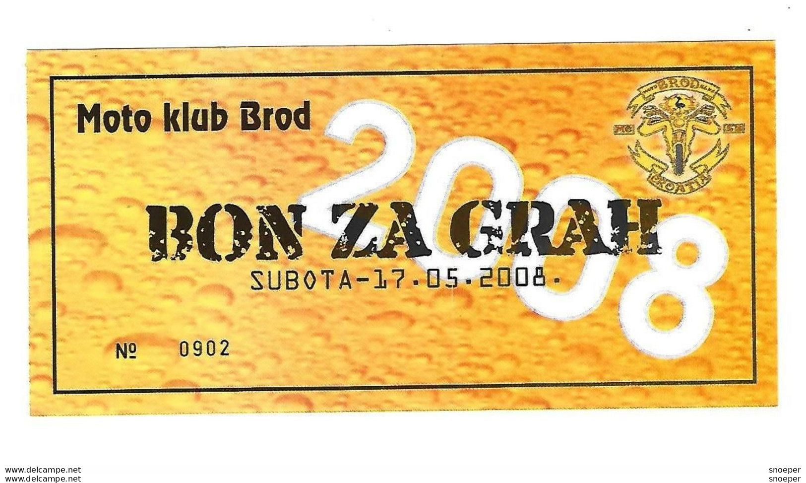 *croatia Moto Klub Brod Bon Za Grah   Subota 17-5-2008  C21 - Croacia