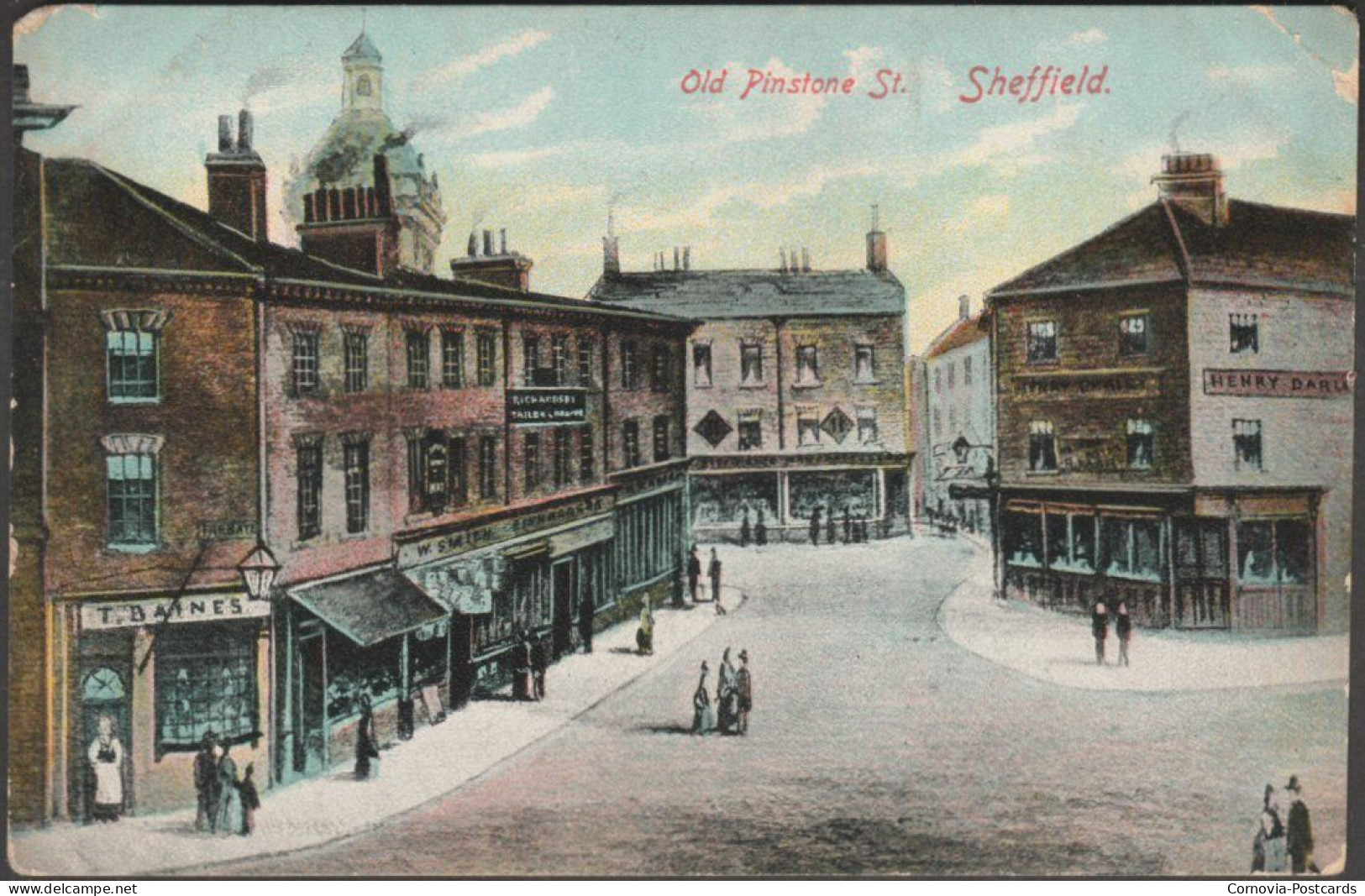 Old Pinstone Street, Sheffield, Yorkshire, C.1905-10 - JWM & RPS Postcard - Sheffield