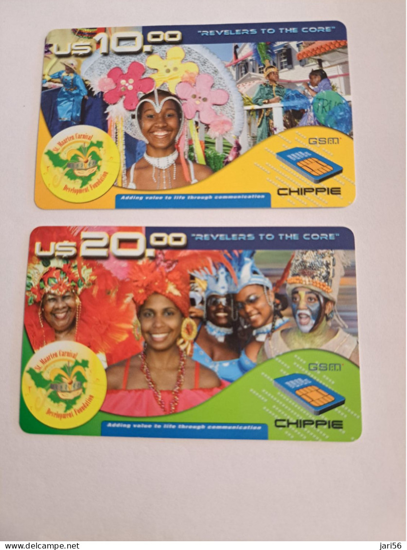 St MAARTEN US $10,- + US$ 20,- CARNIVAL PARADE AND COSTUMES FINE USED CARDS 2006 **16203** - Antille (Olandesi)