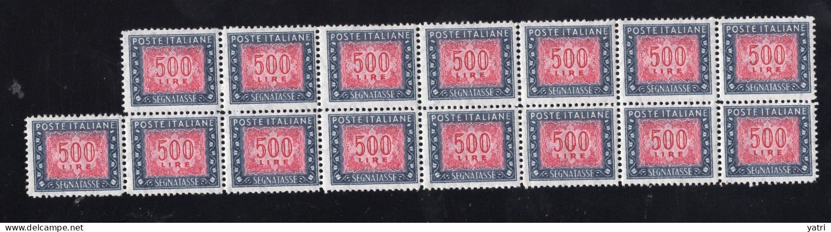 Italia (1974) - Segnatasse, 500 Lire Fil. Stelle 2° Tipo, Gomma Arabica, Sass. 120/II ** - Strafport