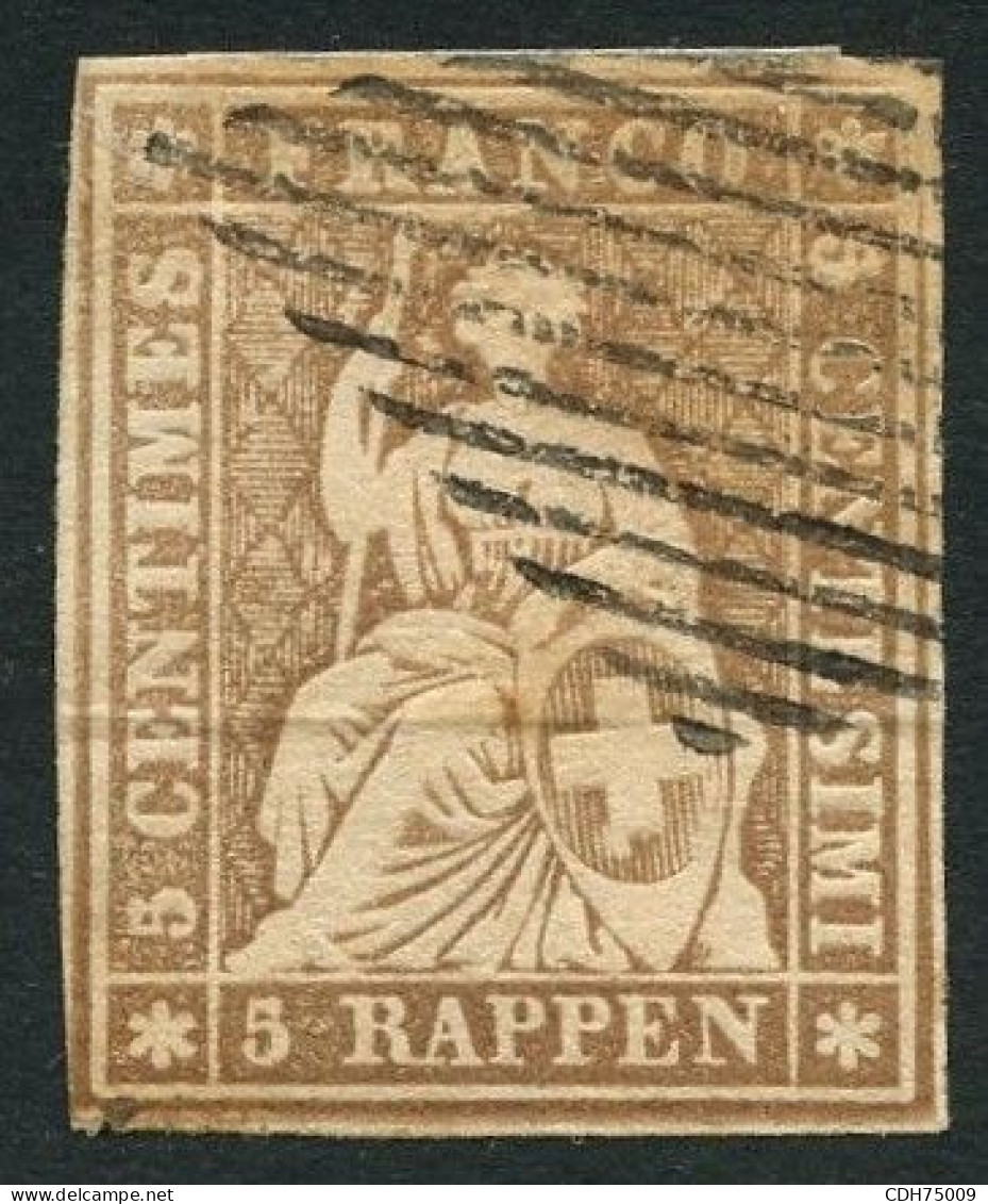 SUISSE - Z 22B 5 RAPPEN BRUN HELVETIA ASSISE - OBLITERE - Usati