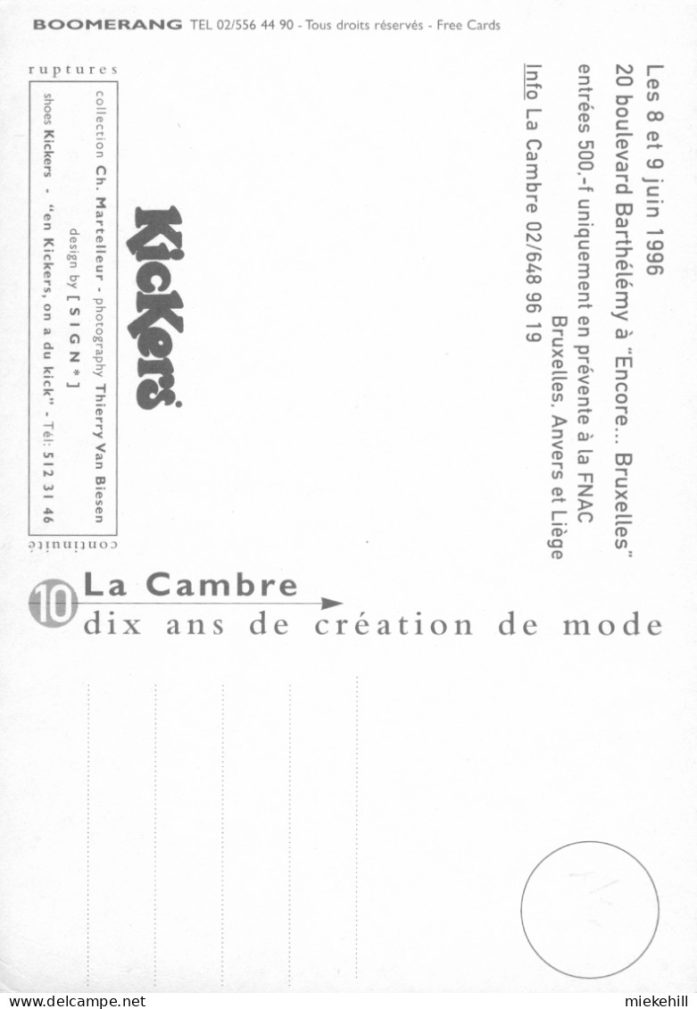 BRUXELLES-IXELLES-LA CAMBRE 10 ANS DE CREATION DE MODE INSTITUT SUPERIEUR DES ARTS DECORATIFS - Ixelles - Elsene