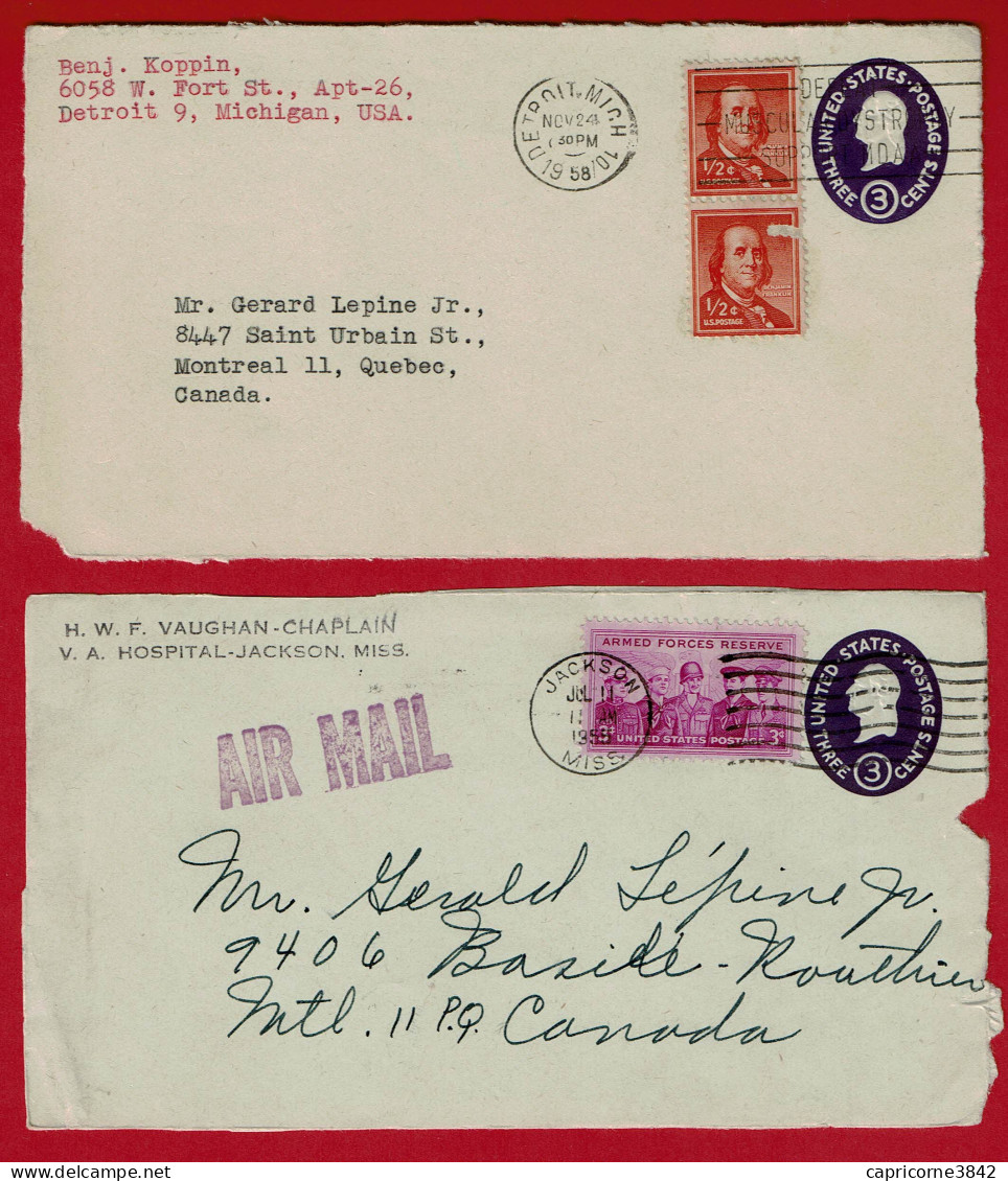 2 Only Front Of Envelopes + TP Yvert N° 594 Et 598 - 1941-60