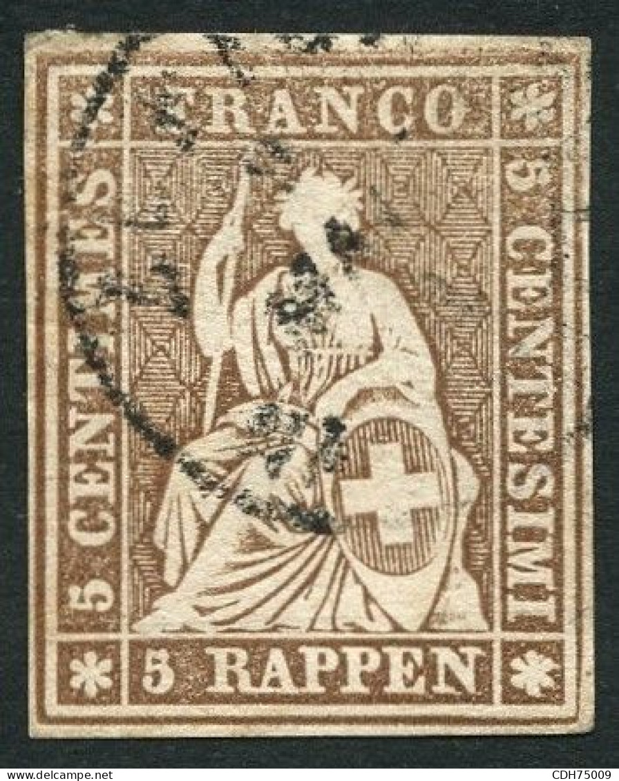 SUISSE - Z 22D 5 RAPPEN BRUN HELVETIA ASSISE - OBLITERE - Used Stamps