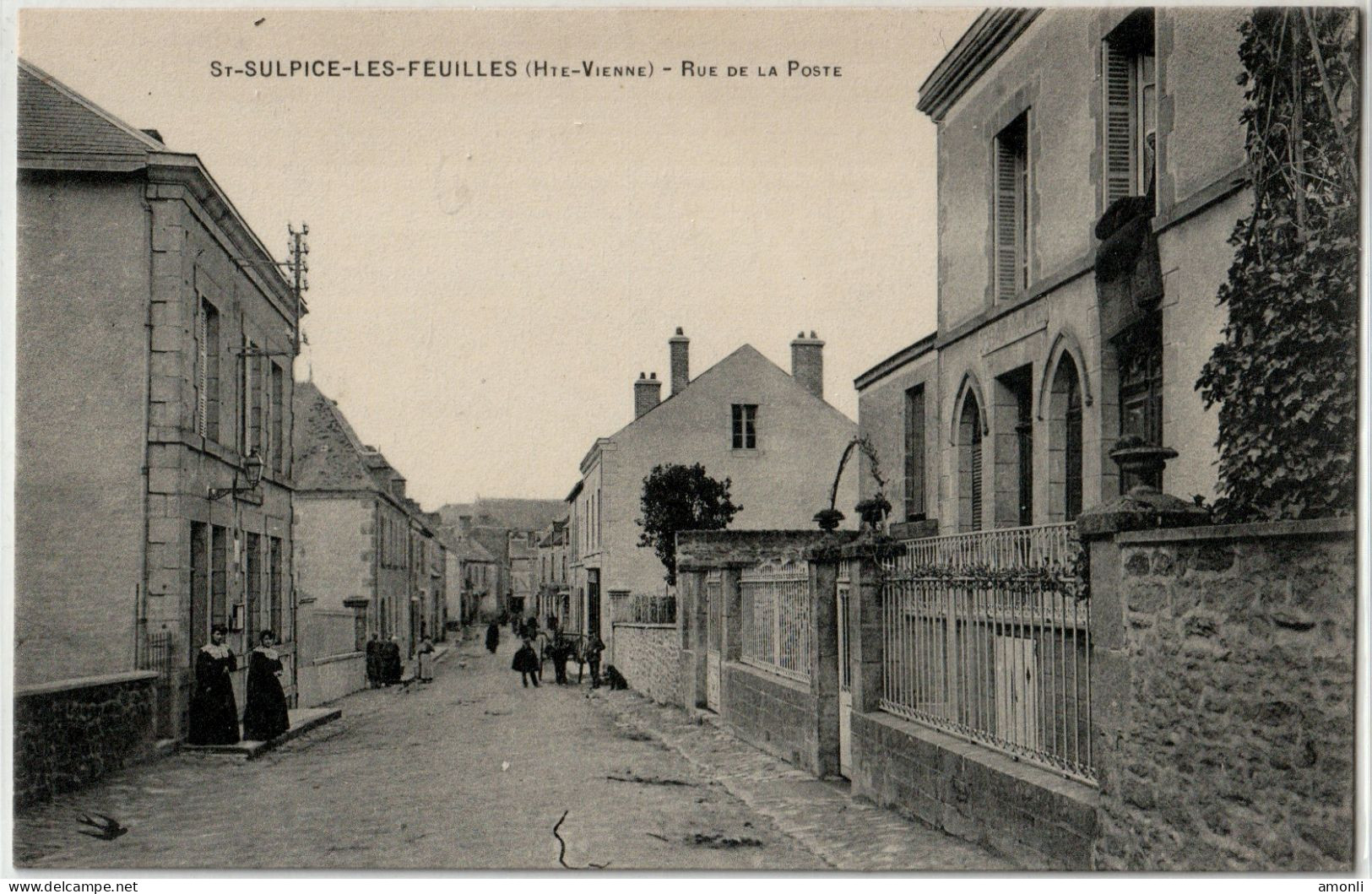 87. HAUTE-VIENNE - ST-SULPICE LES FEUILLES. Rue De La Poste. - Saint Sulpice Les Feuilles