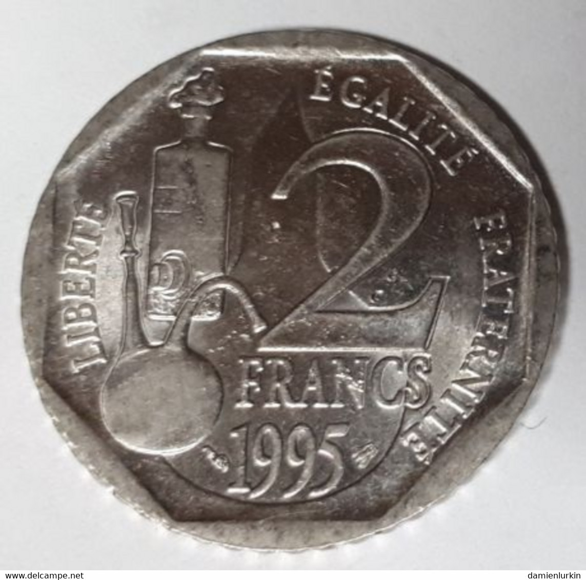 FRANCE 2 FRANCS NICKEL COMMEMORATIVE LOUIS PASTEUR 1995 - 2 Francs