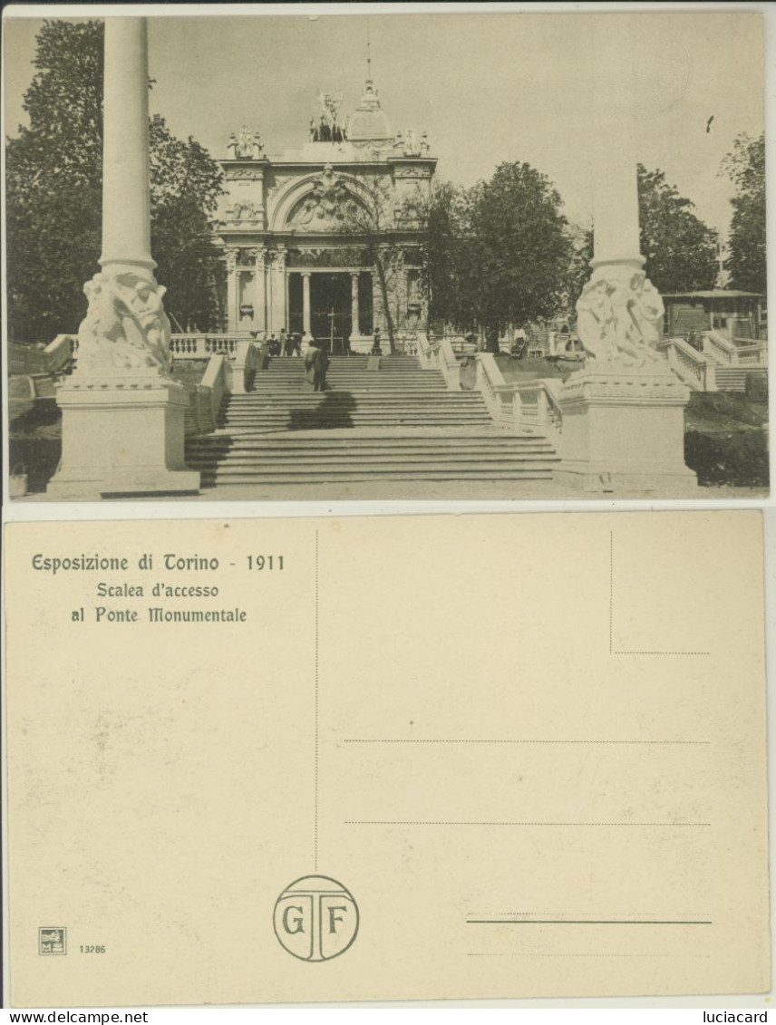 ESPOSIZIONE DI TORINO 1911 SCALEA D'ACCESSO AL PONTE MONUMENTALE - Mostre, Esposizioni