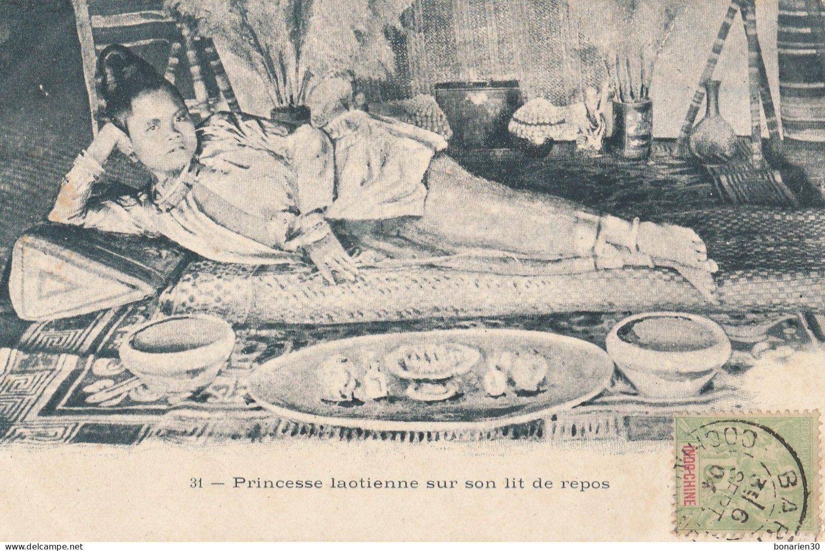 CPA LAOS PRINCESSE SUR SON LIT DE REPOS - Laos