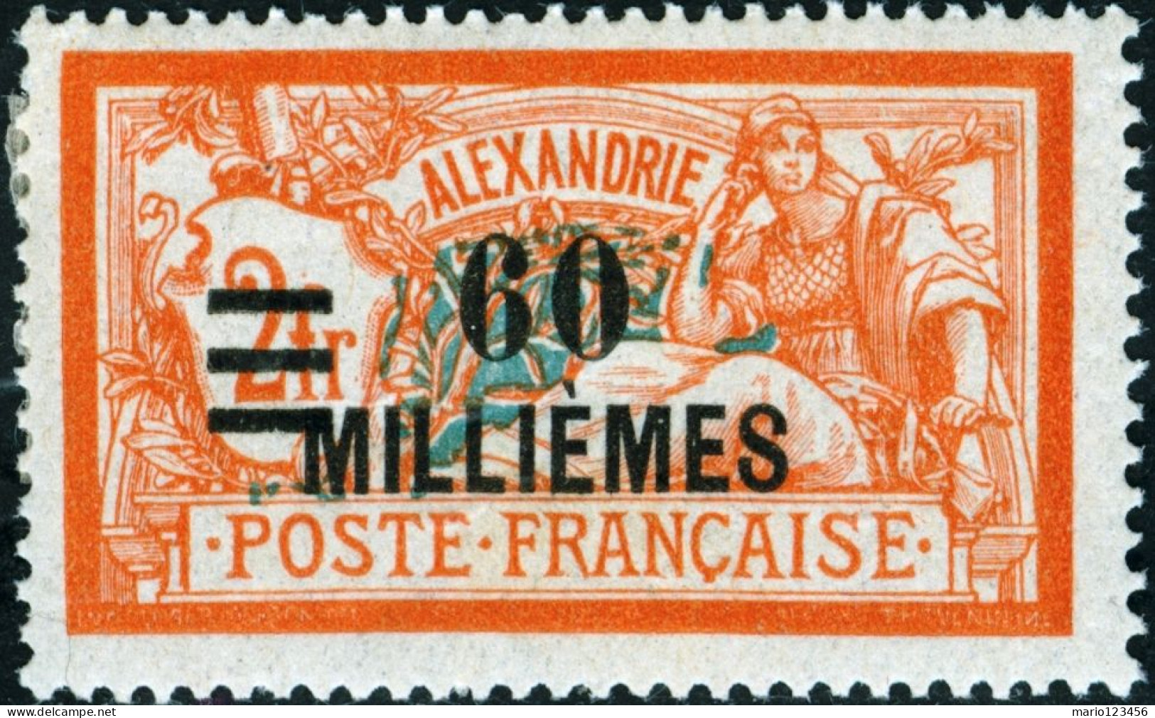 ALESSANDRIA – ALEXANDRIA, TIPO MERSON SOPRASTAMPATO, 1925, FRANCOBOLLO NUOVO (MNH**) Mi:FR-ALE 72, Sn:FR-ALE 72 - Neufs