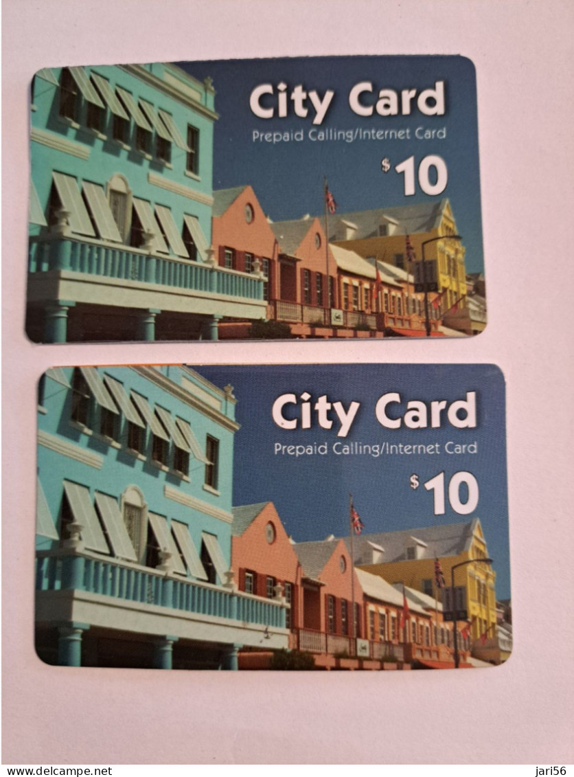 BERMUDA  $10,- 2X  LOGIC   BERMUDA/  CITY CARD / DIFFERENT BACKSIDE LOGO / PREPAID CARD  Fine USED  **16214** - Bermudas