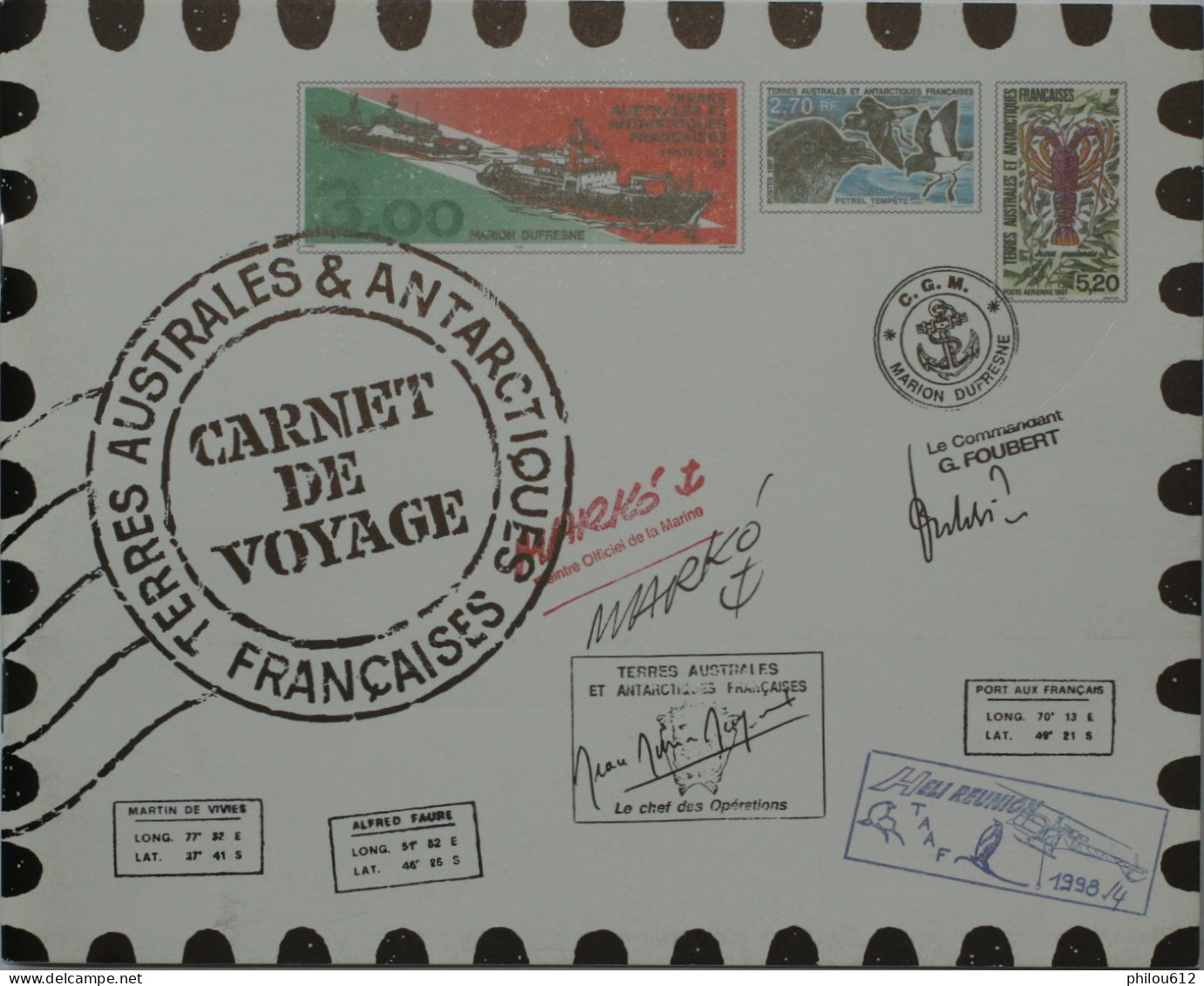 TAAF - Carnet De Voyage - YT N° C 248 à 259 ** - Neuf Sans Charnière - 1999 - Markenheftchen