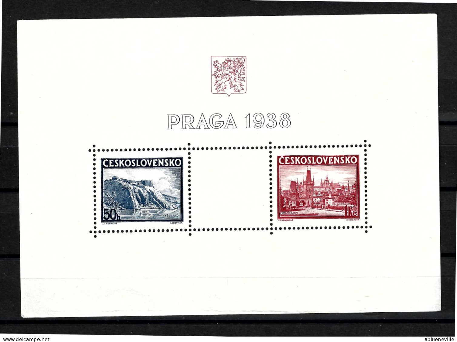 1938 Czechoslovakia Prague Philatelic Exhibition Miniature Sheet Mi BL4 MNH/** - Ongebruikt