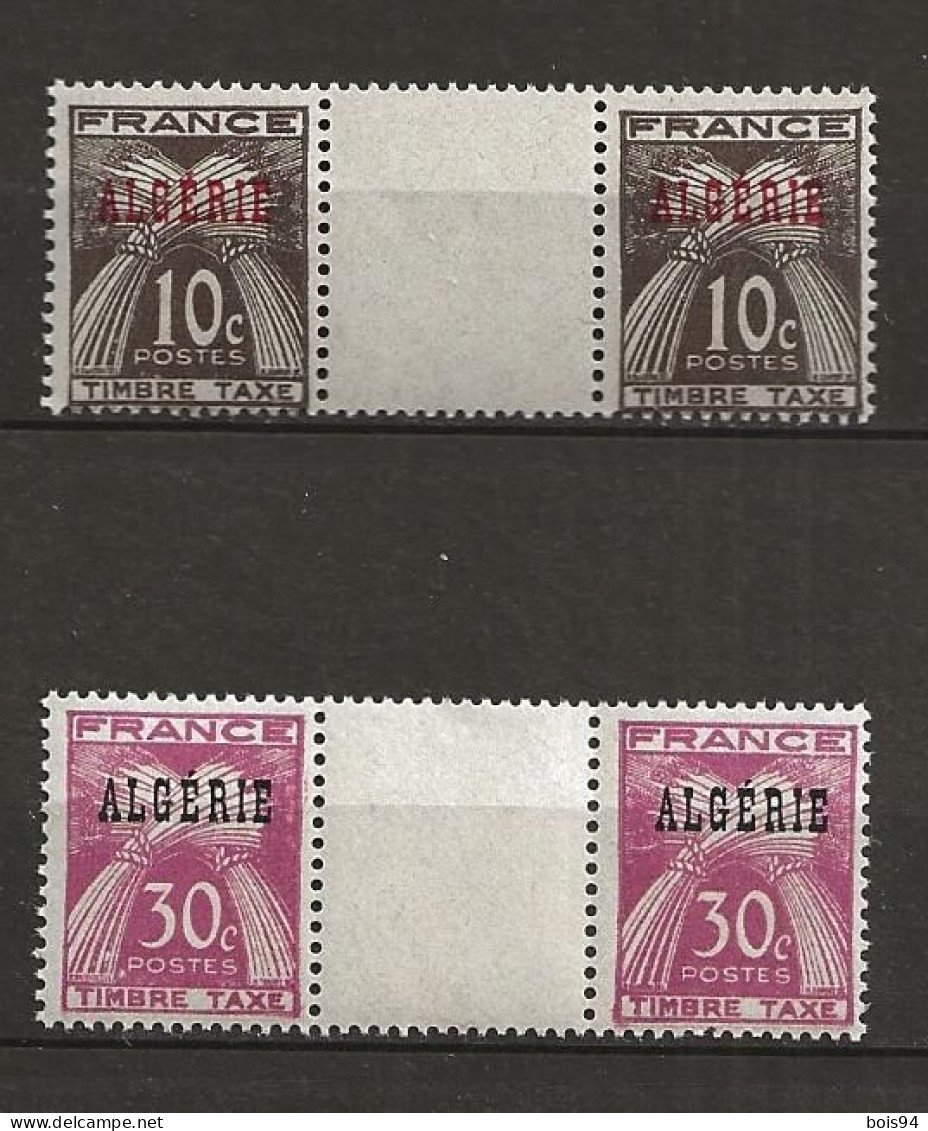 ALGERIE 1947 . Taxes N°s 33 Et 34 En Paires Avec Inter Panneaux  . Neufs ** (MNH) . - Strafport