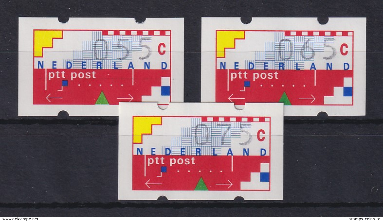 Niederlande Klüssendorf-ATM Mi.-Nr. 1 Versandstellen-Satz VS1  55-65-75 ** - Andere & Zonder Classificatie