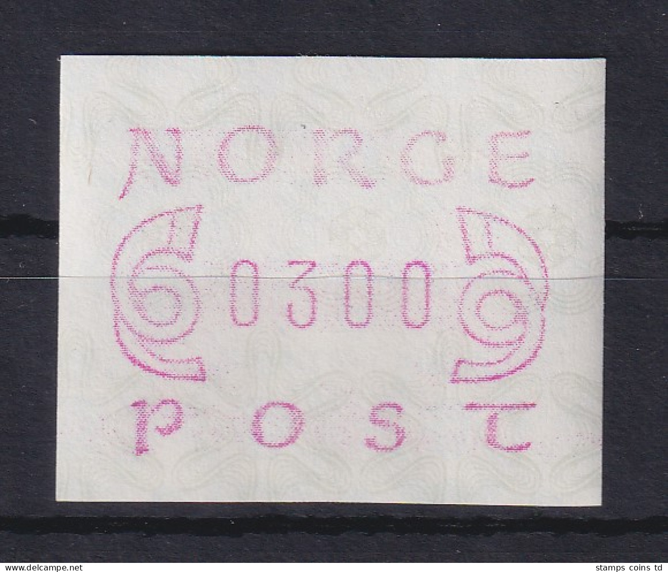 Norwegen ATM Mi.-Nr. 2.1a (schmale 0, Lia)  Portowertstufe 300 ** - Machine Labels [ATM]