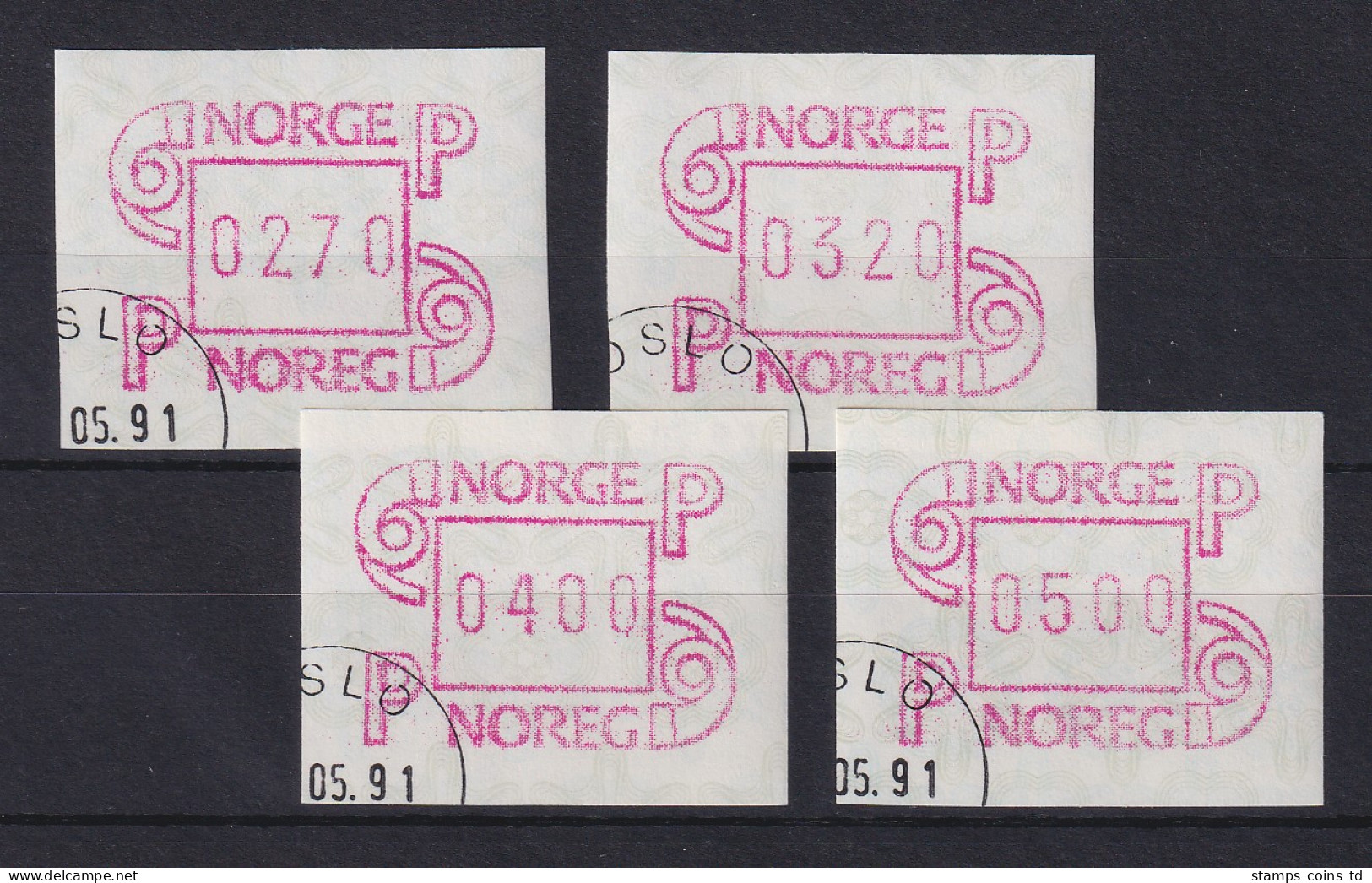 Norwegen FRAMA-ATM Mi.-Nr. 3.2d Satz 270-320-400-500 Gestempelt O - Machine Labels [ATM]