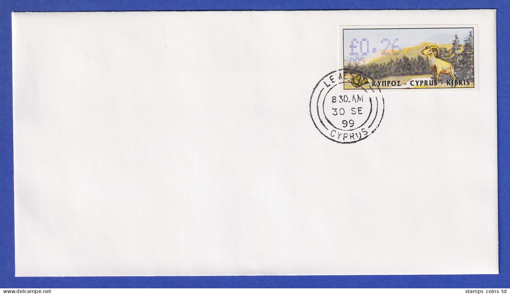 Zypern Amiel-ATM 1999 Mi-Nr. 4 Aut.-Nr.005 Wert 0,26 Auf FDC Nach D - Autres & Non Classés