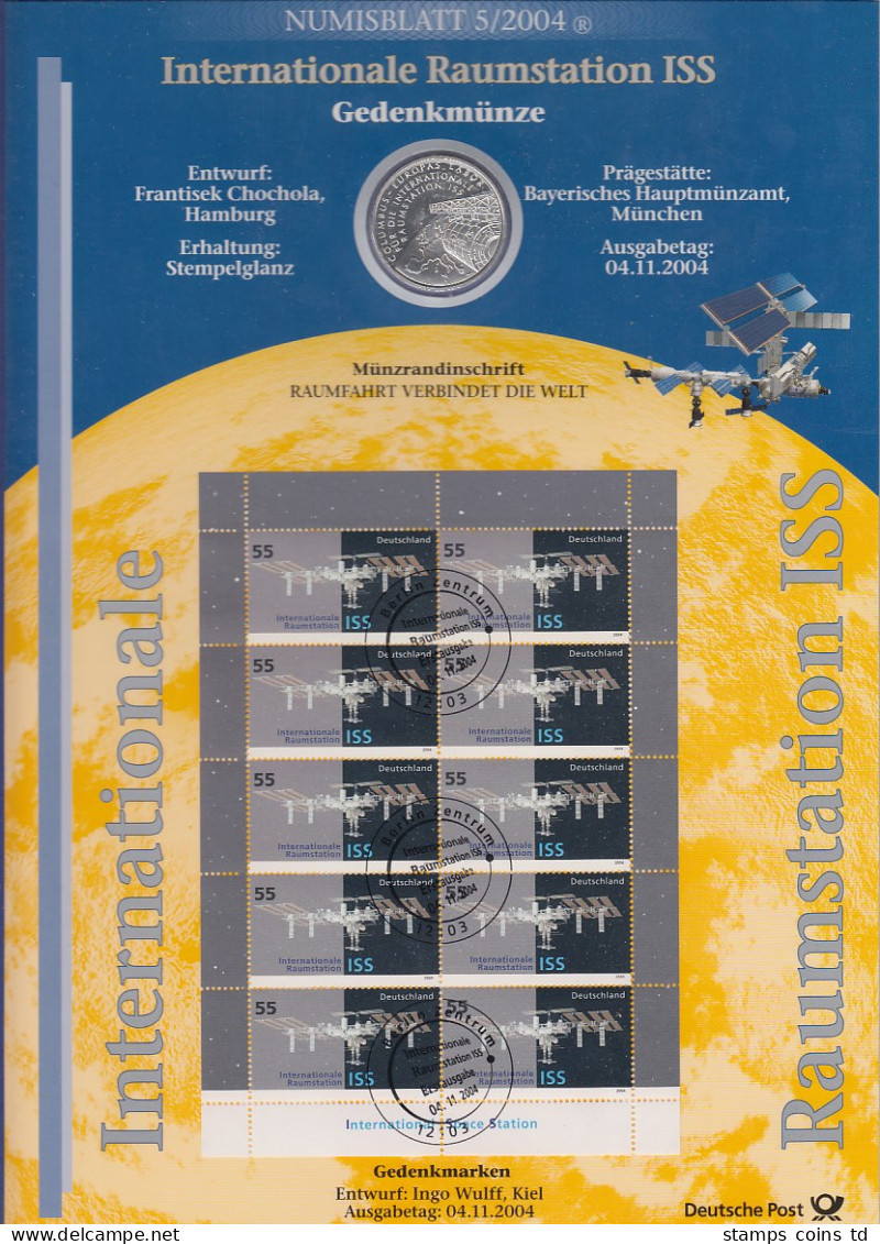 Bundesrepublik Numisblatt 5/2004 Raumstation ISS Mit 10-Euro-Silbermünze - Colecciones
