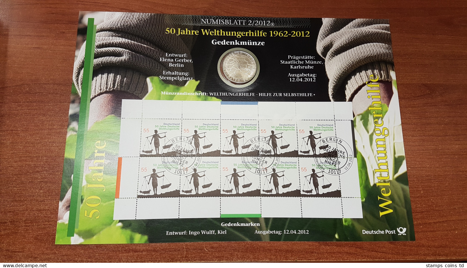 Bundesrepublik Numisblatt 2/2012 Welthungerhilfe Mit 10-Euro-Gedenkmünze - Colecciones