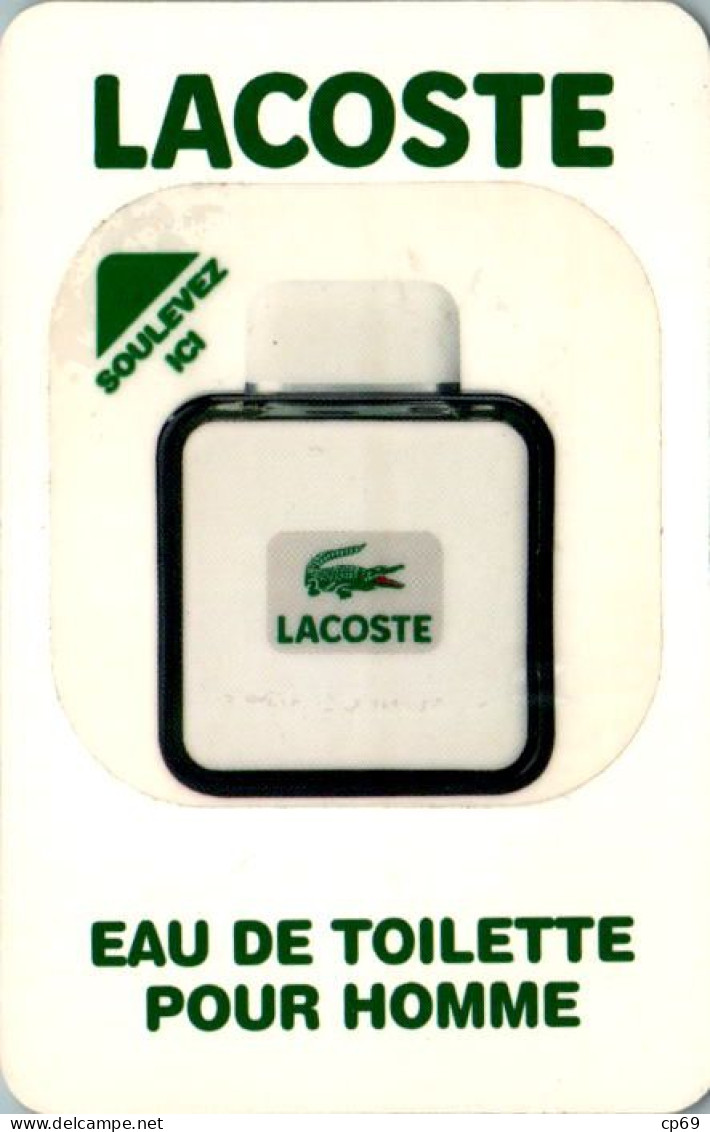 Carte Parfumée Parfum Lacoste Eau De Toilette Pour Homme Crocodile Coccodrillo Cocodrilo En TB.Etat - Profumeria Moderna (a Partire Dal 1961)