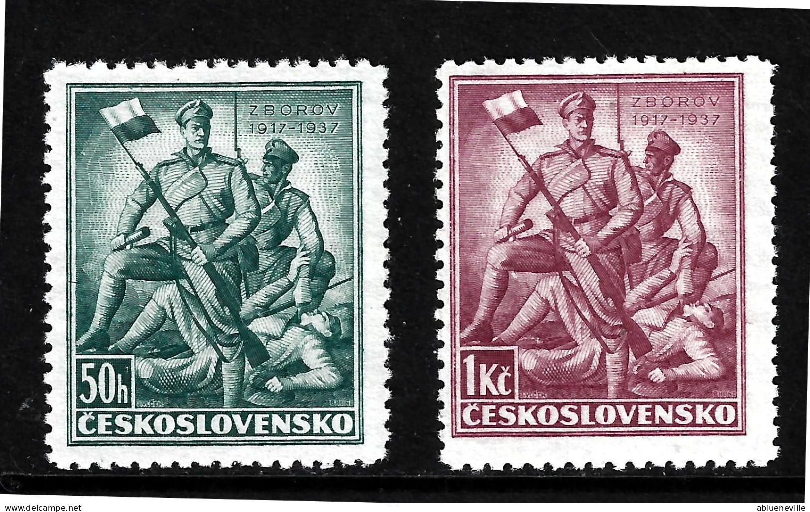 1937 Czechoslovakia 20th Anniversary Of Battle Of Zborov Mi 373/4 Sc 228/9 MNH/** - Unused Stamps
