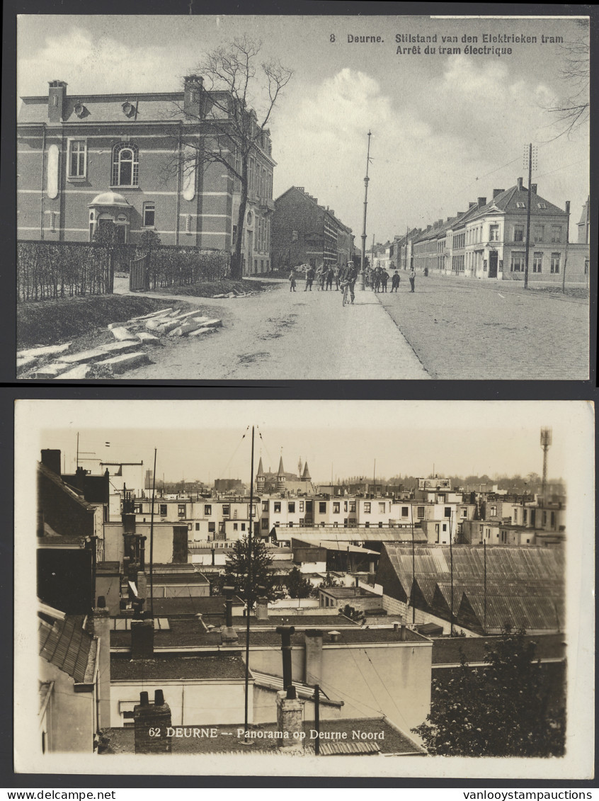 Deurne, W.o. Ten Eekhovelei (panorama), Halte Elektrische Tram, Café Bij Den Sterken, Café Gitschotel, Etc. (27 Stuks) - Autres & Non Classés