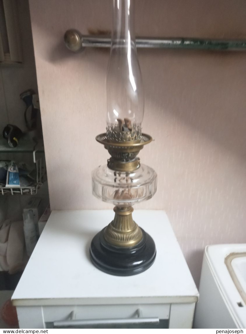Lampe A Petrole 1837 Signé Patent Hinks Son's Hauteur 53 Cm, Bronze - Lantaarns & Kroonluchters
