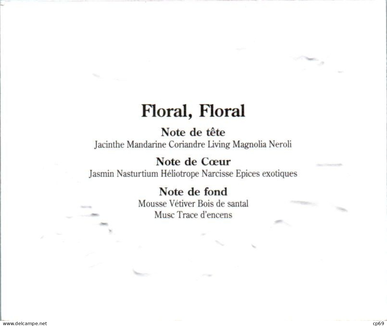 Carte Parfumée Gaufrée Parfum Floral , Floral De Christian Lacroix à Paris En Superbe.Etat - Profumeria Moderna (a Partire Dal 1961)