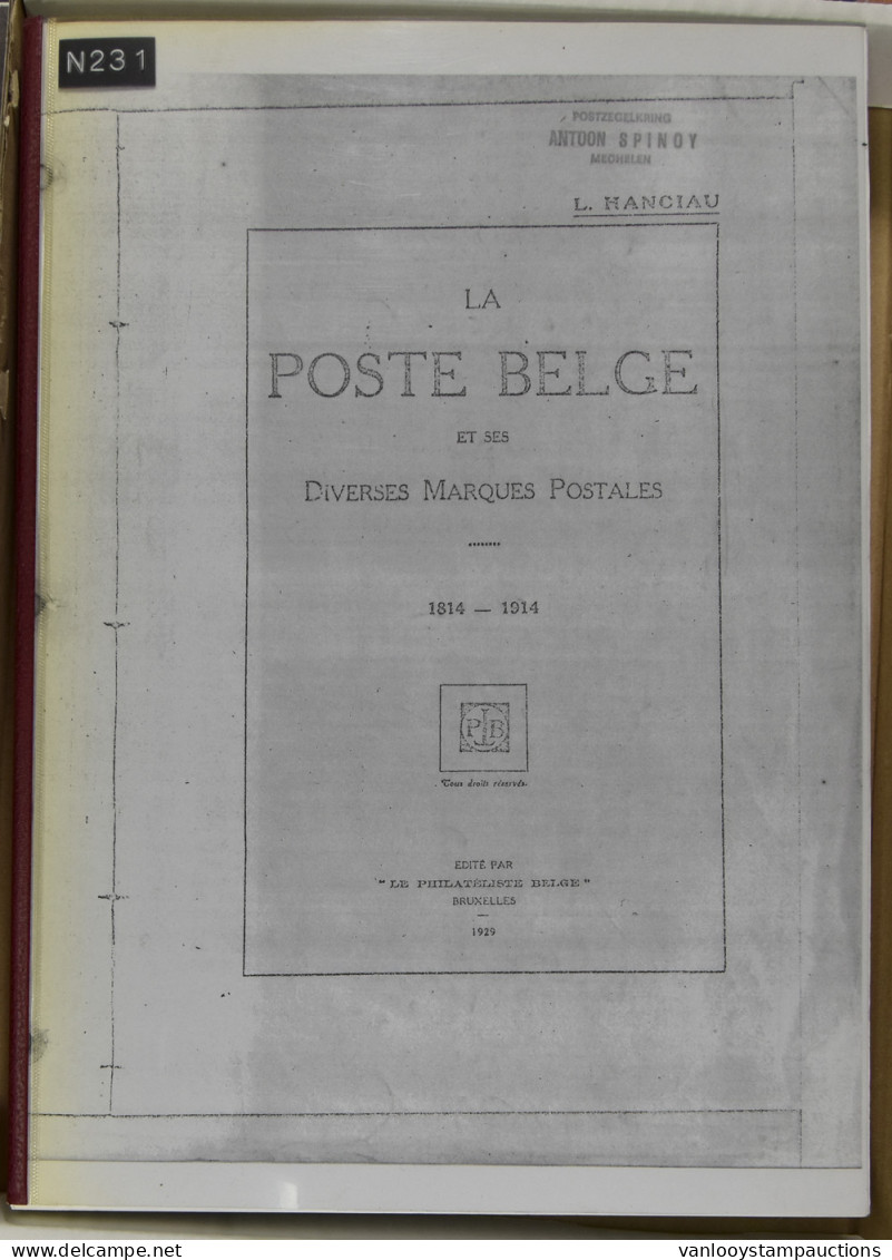 België, La Poste Belge Et Ses Diverses Marques Postales 1814-1914 (1929), L. Hanciau - Other & Unclassified