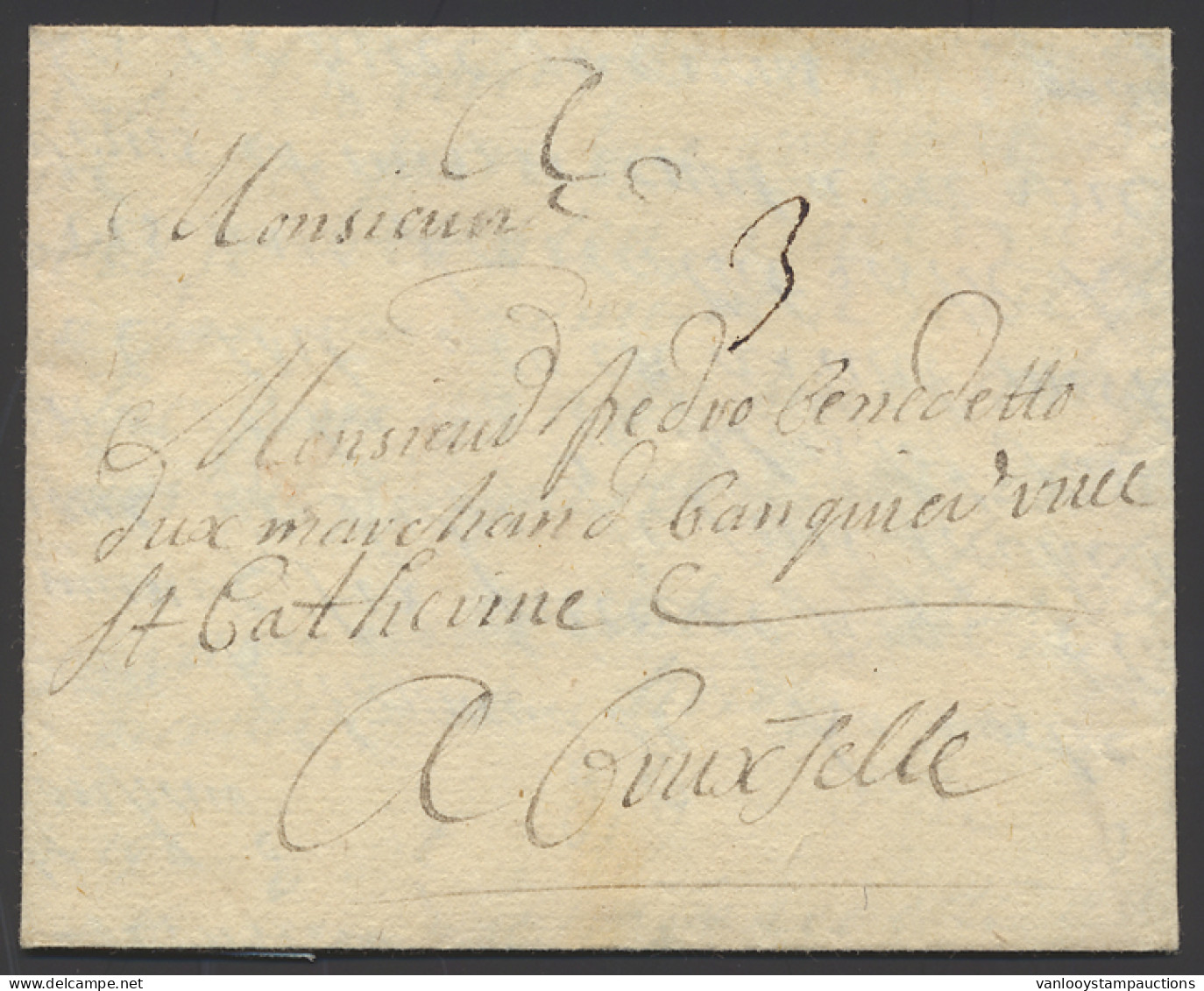 1706 Voorloper Met Inhoud, Vanuit Liège, Dd. 17 September Naar Brussel, Port 3 Deciemen, Zm - 1621-1713 (Países Bajos Españoles)