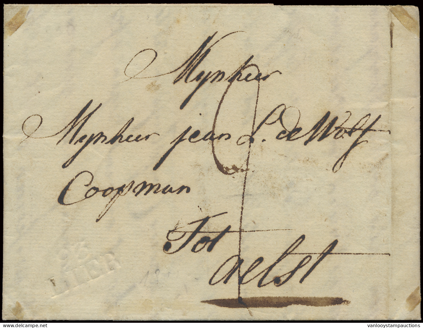 1801 Voorloper Vanuit Lier (H.29 Droogstempel 93 LIER) Naar Aalst Dd. 9/10/1801, Zm - 1794-1814 (French Period)