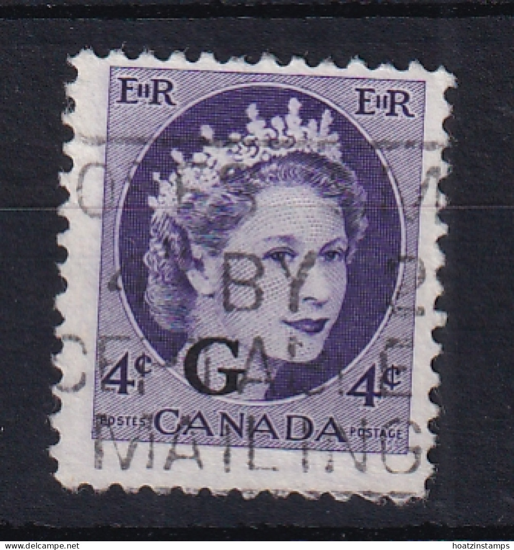 Canada: 1955/56   Official - QE II 'G' OVPT   SG O204    4c    Used - Sobrecargados