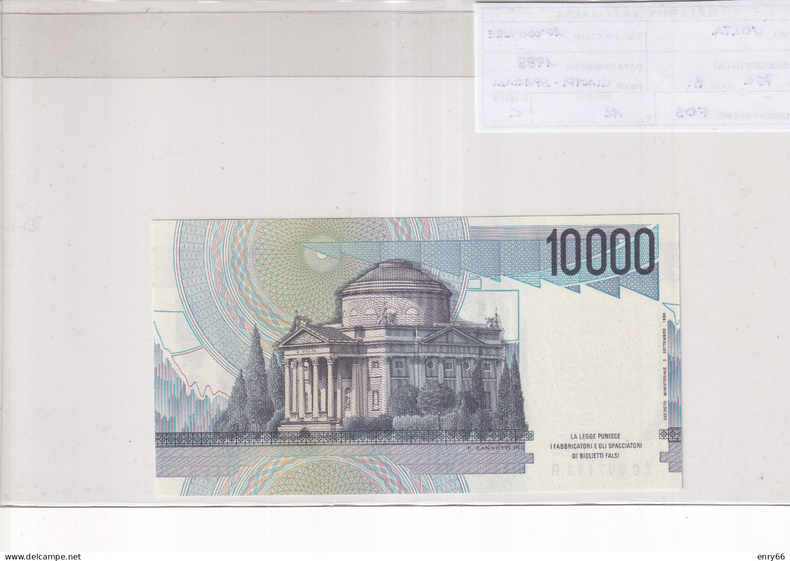 ITALIA  10000 LIRE 1988 CAT 76C - 10000 Liras