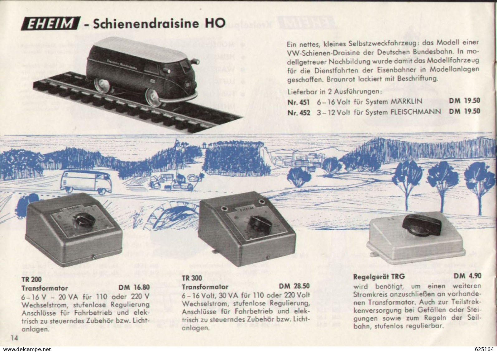 Catalogue EHEIM 1964/65 HO TROLLEY-BUS - Schwebebahn - Schienendraisine - German