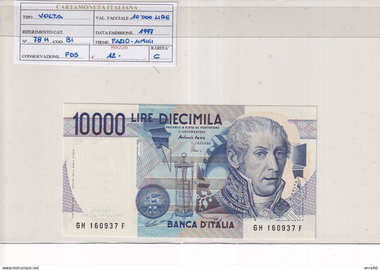ITALIA  10000 LIRE 1997 CAT 78H - 10.000 Lire