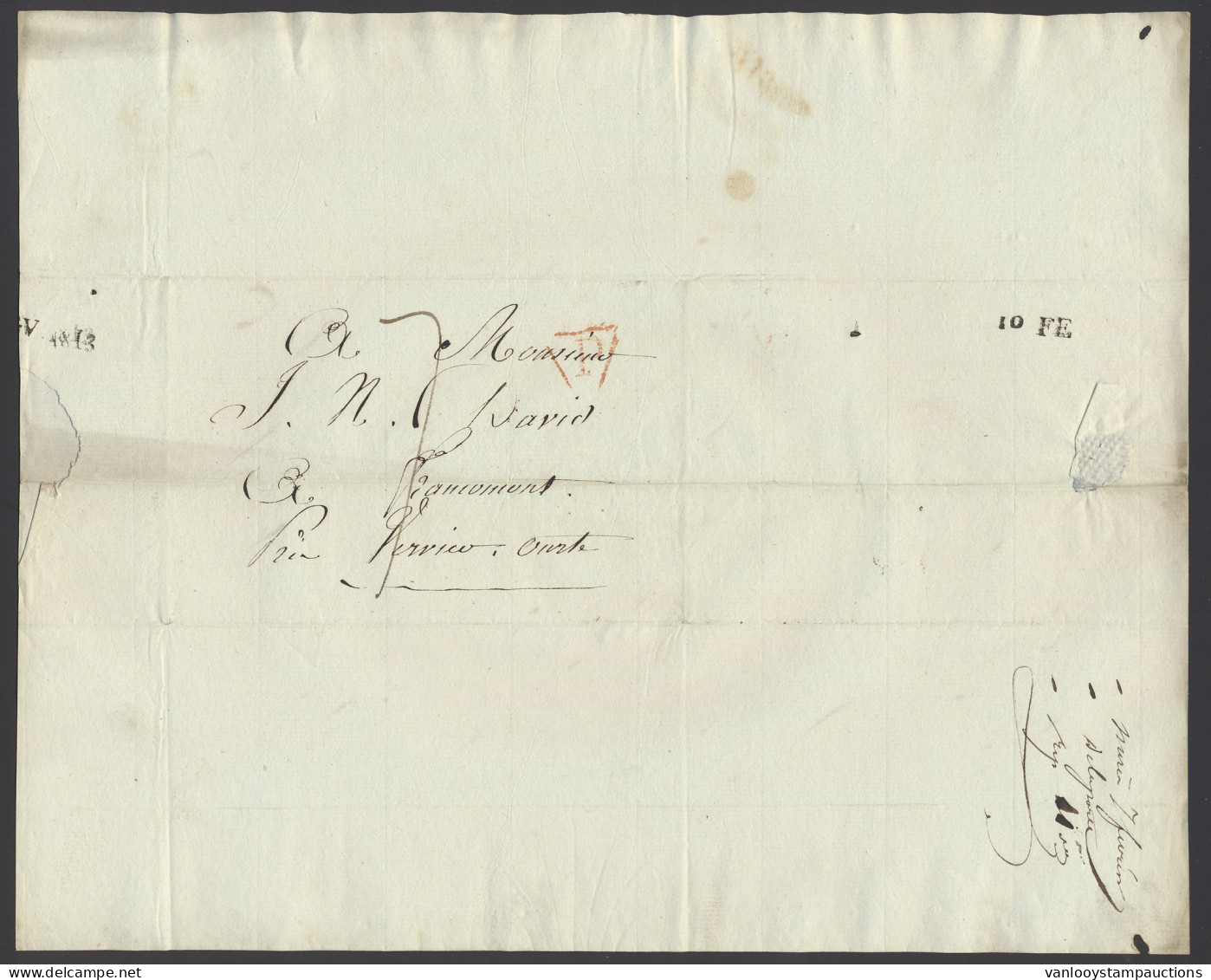 22 Brieven Van Parijs Naar Francomont 'Archive David' Met P In Trapezium, Zm/m - 1794-1814 (Période Française)